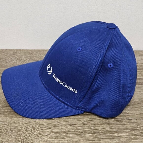 TransCanada  FlexFit Blue Grey Baseball Hat Cap Adjustable Size S/M Curved Brim - Picture 3 of 13